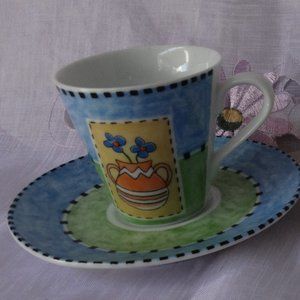 Gallery by Inhesion Java cups and saucers - two cups and 2 saucers